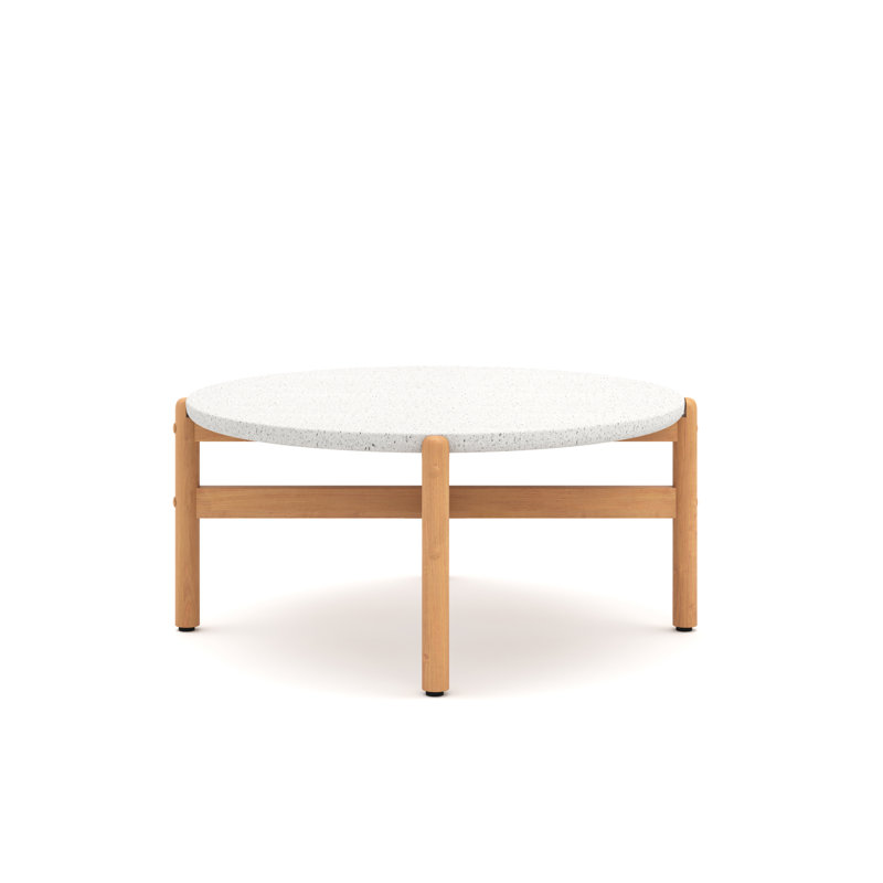 Table basse en bois avec plateau en terrazzo Lyal