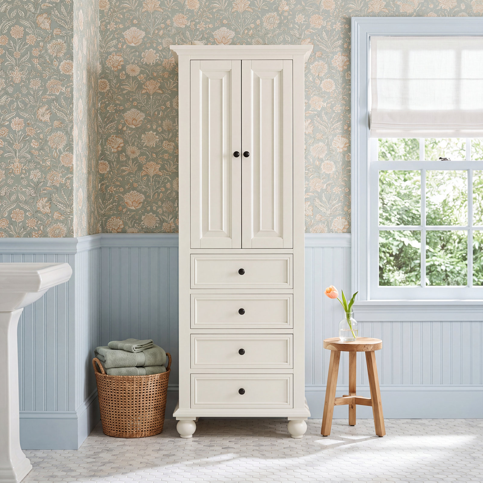 Sandborn Linen Cabinet, French White