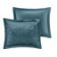 Housse de couette en velours bleu sarcelle très grand / très grand - rembourrage 100% pour plus de chaleur
