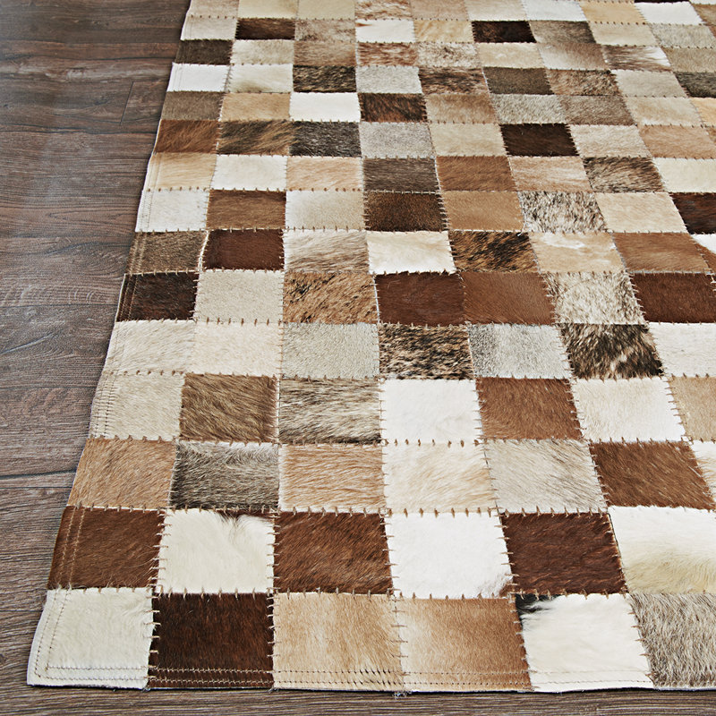 Corsi Brown Naturals Handmade Cowhide Rug, Rectangle 2' x 4'