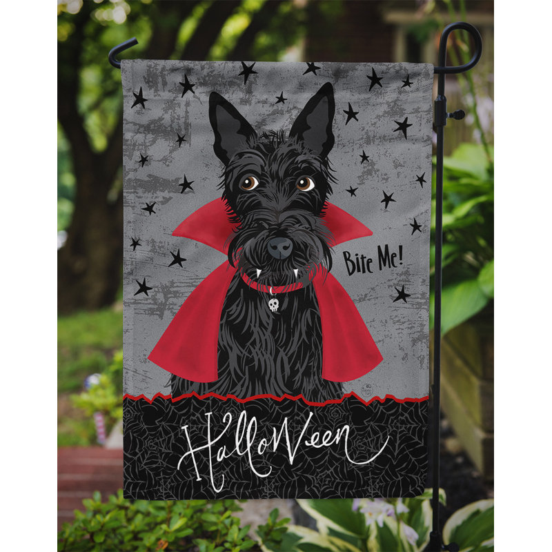 Drapeau de jardin 15 po x 11,5 po Shahe Halloween Vampire Scottie