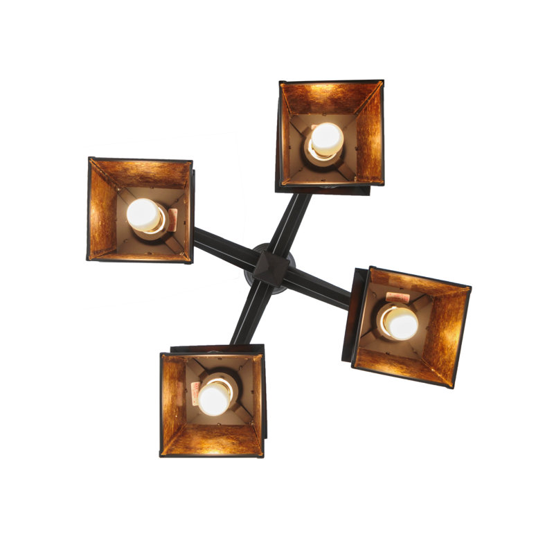Rustic Lodge 4 - Light Chandelier, Oil Rubbed Bronze