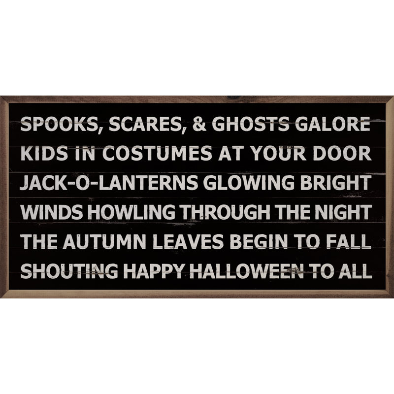 Spooks Scares And Ghost - noir, H 12 po x l 24 po