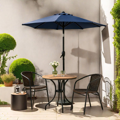 10 Ft Patio Market Umbrella with Push Button Tilt and Crank Lift for Garden Deck Pool and Backyard
