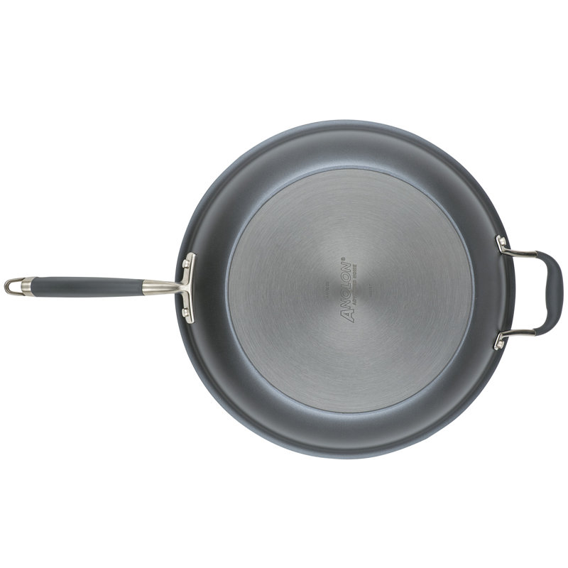 Anolon Advanced Home Hard Anodized Nonstick Frying Pan / Skillet with Helper Handle, 14.5 Inch, Gray