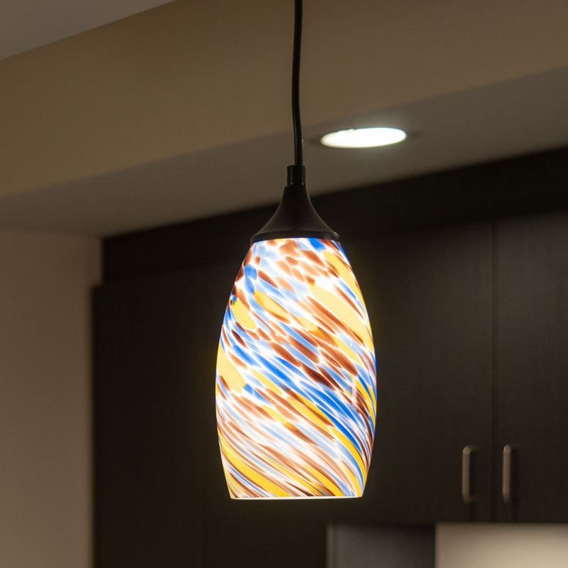 Xayn 1 - Light Bell Pendant, Blue/White, Matte Black