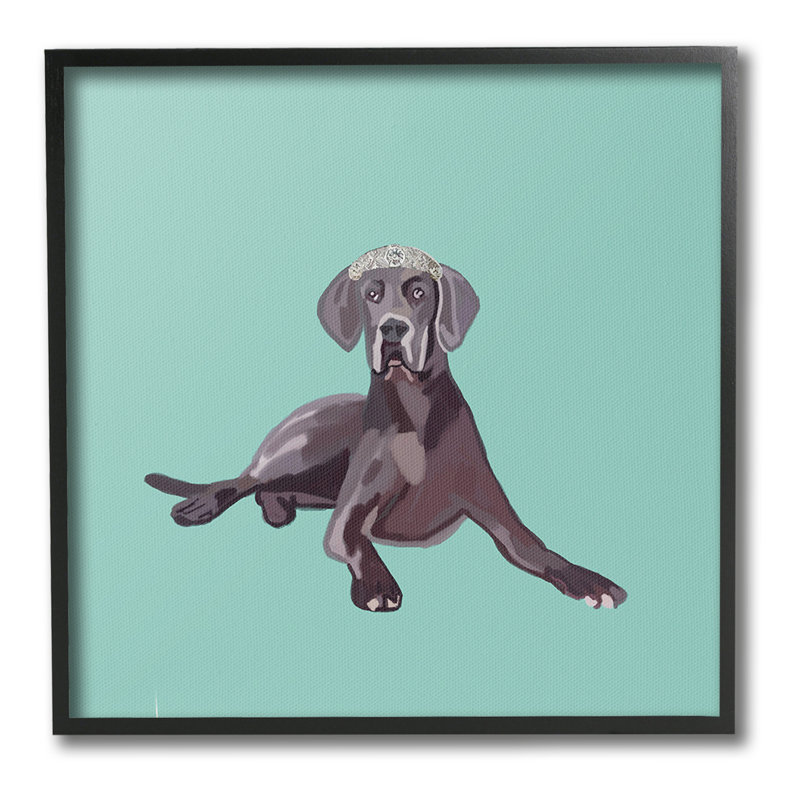 «Labrador Labrador & Crown», estampe numérique par Amelia Noyes, Giclée encadrée noir minuit, H 12 po x l 12 po