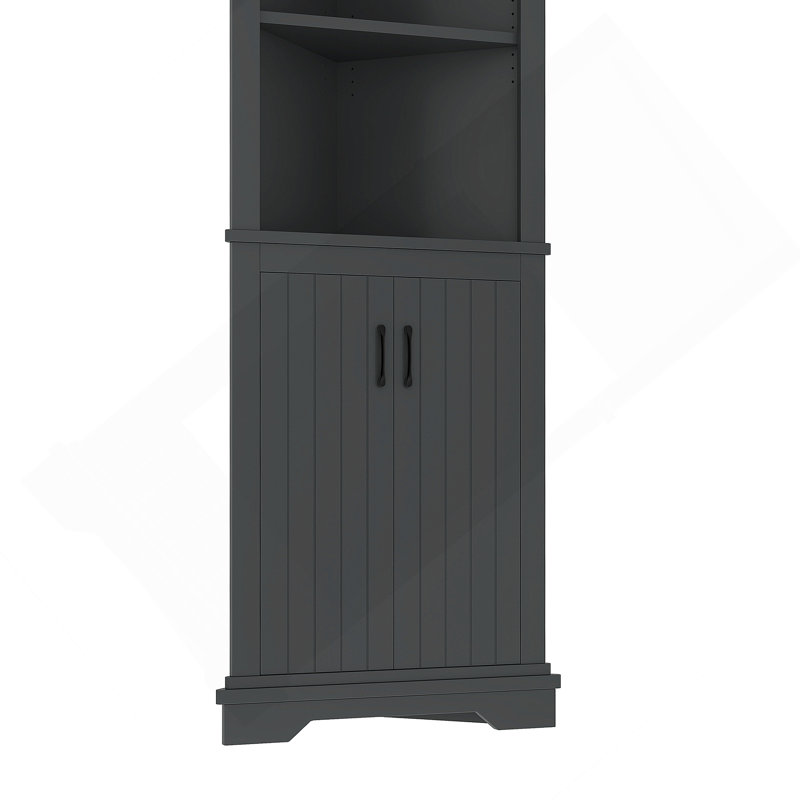 Armoire d'angle polyvalente avec portes convenant au salon, à la salle de bain, à la salle à manger ou à la cuisine, idéale pour optimiser l'espace