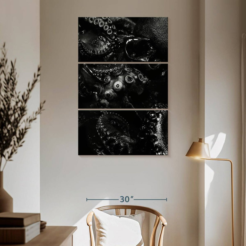 Pieuvre noire Brampt, H 65 po x l 42 po
