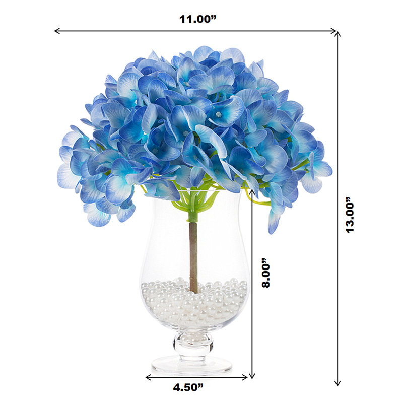 Hydrangea Arrangement in Vase, Blue