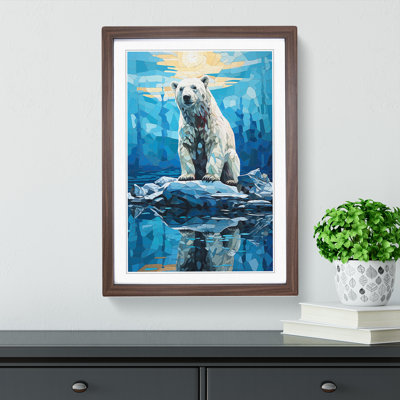 XYZ-FRM-V1223-5208 Polar Bear Orphism No.2 - Single Picture Frame Print on Wood