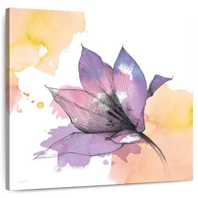 Aquarelle Harnek, fleur graphite