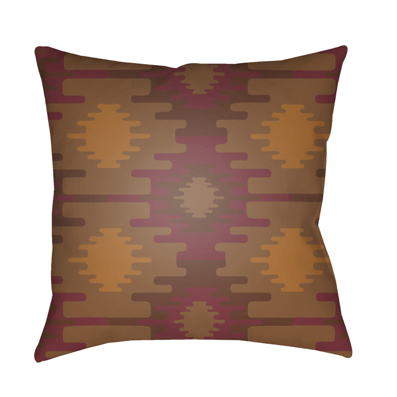 Yindi Outdoor Throw Pillow, 18" H x 18" W x 3.5" D, Dark Red
