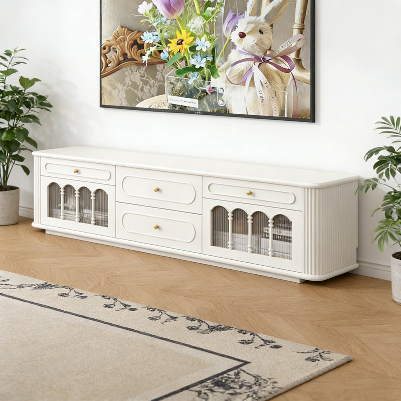Modern and Simple Cream Style TV Cabinet, Off White