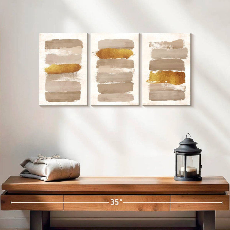 «Neutral Abstract», reproduction sur toile, H 26 po x l 12 po x P 1 po
