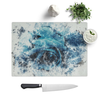 Blue Rose Flower Vol.1 Watercolour Chopping Board