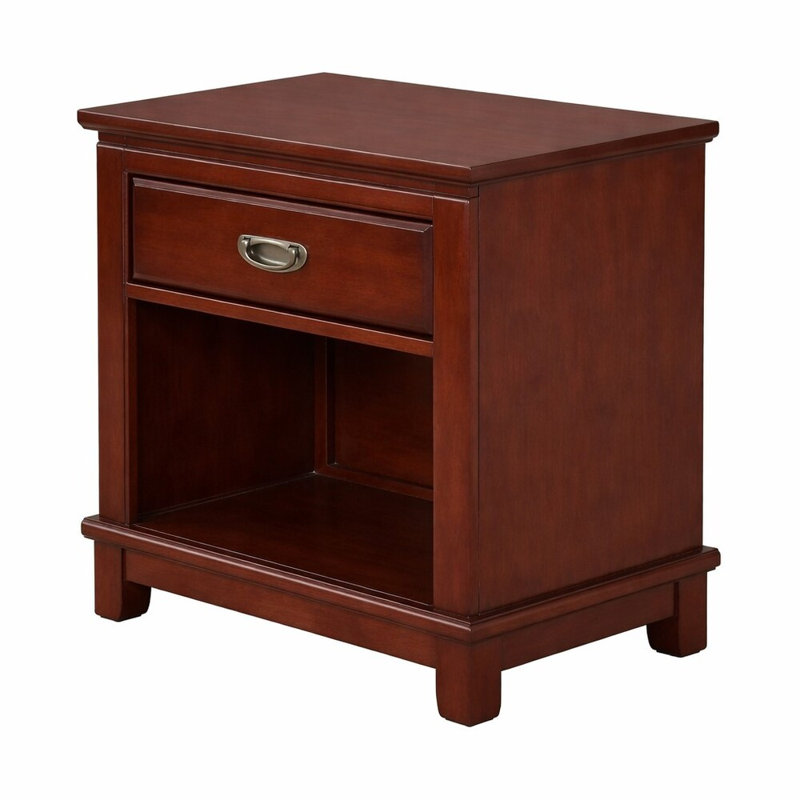 Colin 1 Drawer 22 In. W Nightstand, Reddish Brown