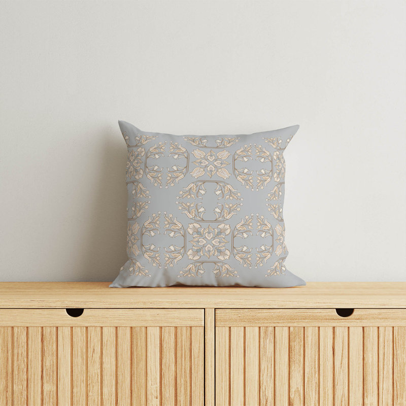 Coussin décoratif Rumi, Carré 20 po, Gris