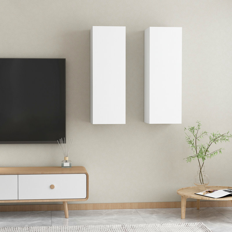 90cm H Media Cabinet, White, 90cm H x 30.5cm W x 30cm D