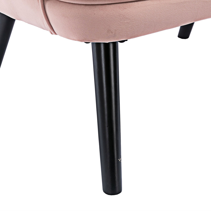 Fauteuil capitonné de 40,16 po de largeur et demi, Polyester rose