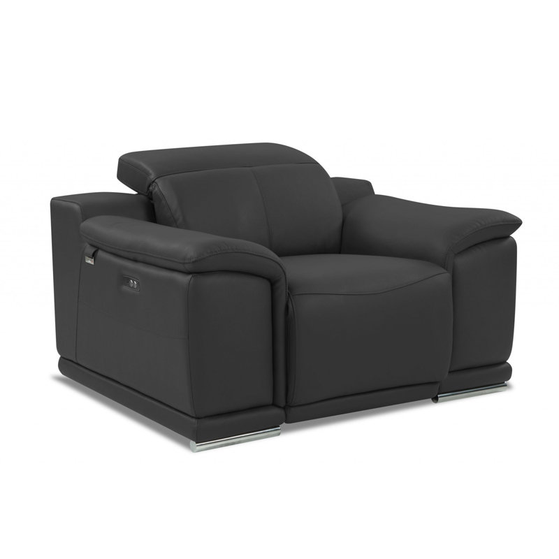 Fauteuil inclinable Mod, Cuir gris foncé