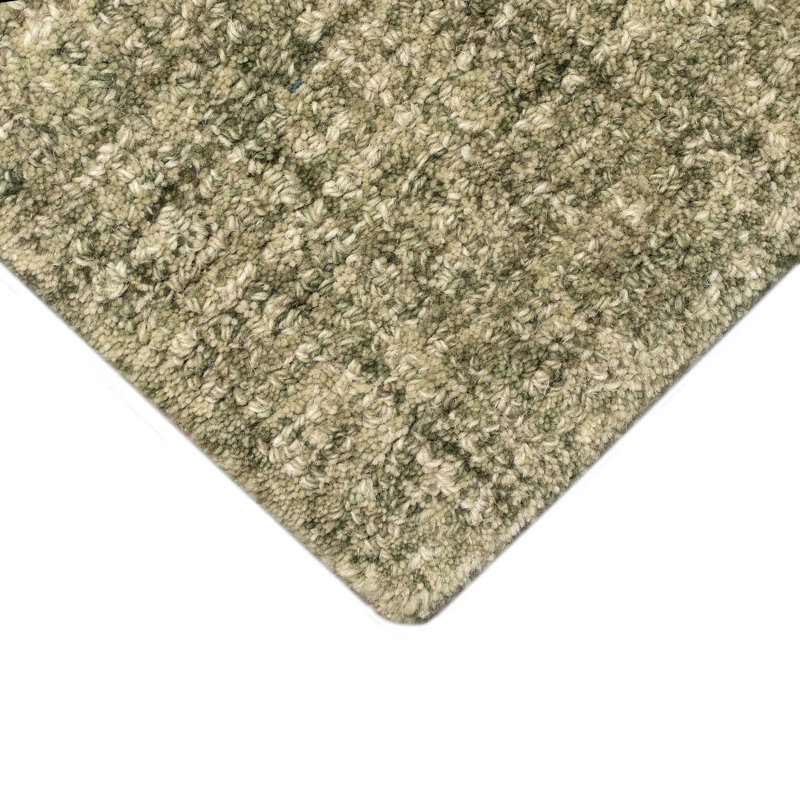 Tapis intérieur / extérieur en laine touffeté à la main de couleur unie Jacvalynn, Rectangle 2 pi x 3 pi