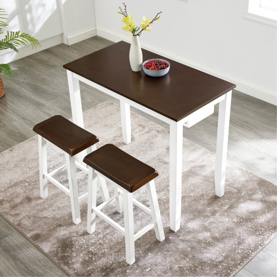 Ensemble de table de bar et chaises, ensemble de table de salle à manger 4 pièces, ensemble de table de petit-déjeuner industriel, pour salon, salle à manger, salle de jeux