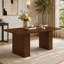 Table de salle à manger rectangulaire UNAROZ de 78 pouces avec base de rangement en placage de bois de noyer