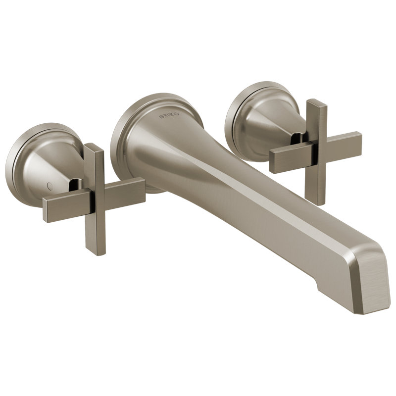 Levoir® Two-Handle Wall Mount Tub Filler - Less Handles, Polished Chrome, Cross