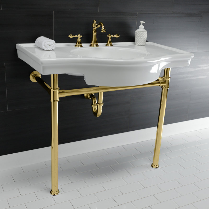 Robinet de salle de bain espacé Kingston, Laiton poli