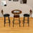 3Pcs Compact Bar Stool Set with Round Table, Upholstered Seats Stool and Storage Shelf-419754504-419754508