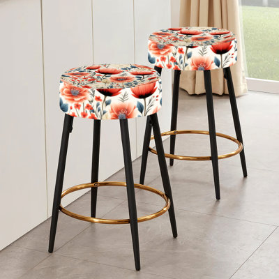 Divine Dreams Floral Pattern - Floral Bar Stools Set Of 2