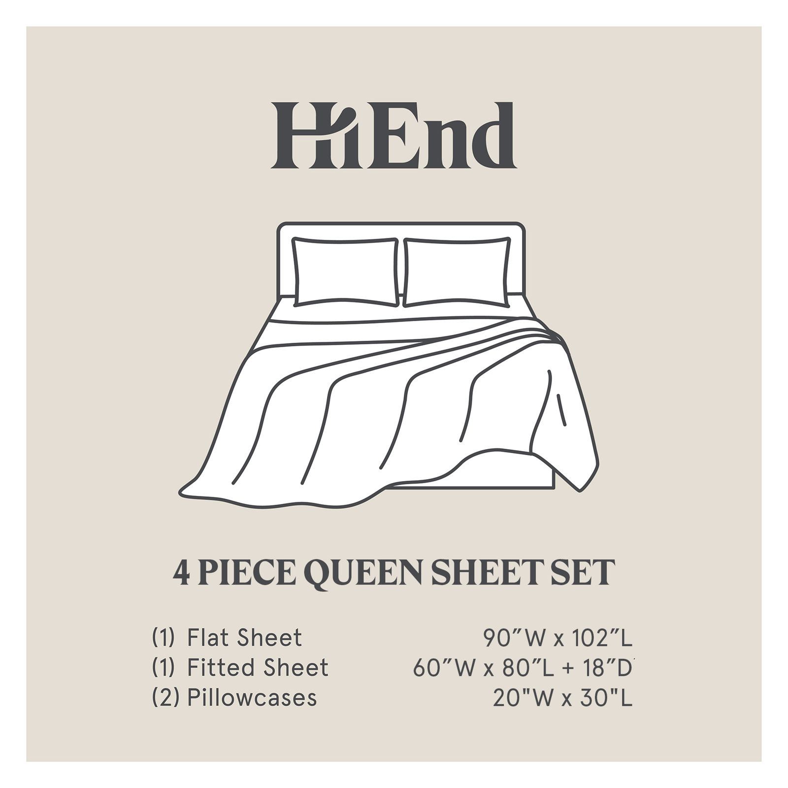 Lyocell Sheet Set, Queen Sheet Set with 2 Pillowcases, White