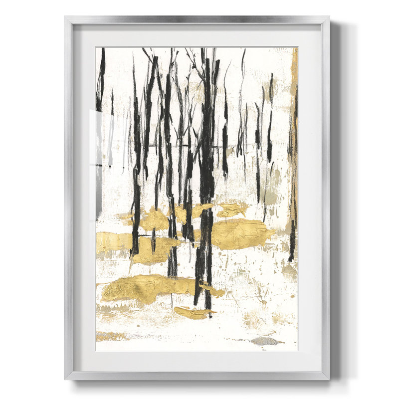 Hiver doré I - impression encadrée, H 28,5 po x l 20,5 po, Argent argent