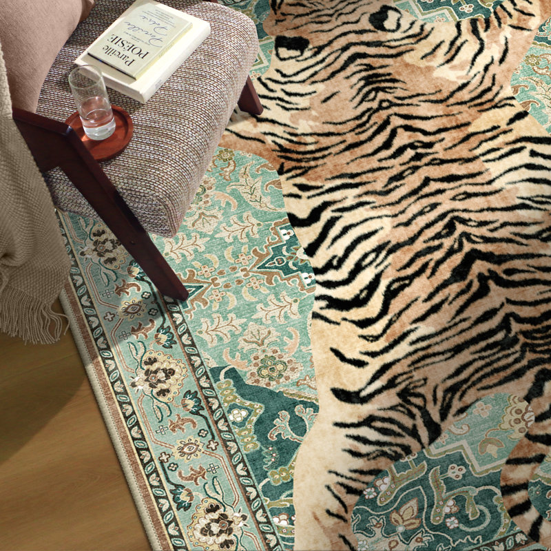 Tapis turquoise antidérapant Veatrice Zephyr, Tapis de couloir de 2 pi x 7 pi