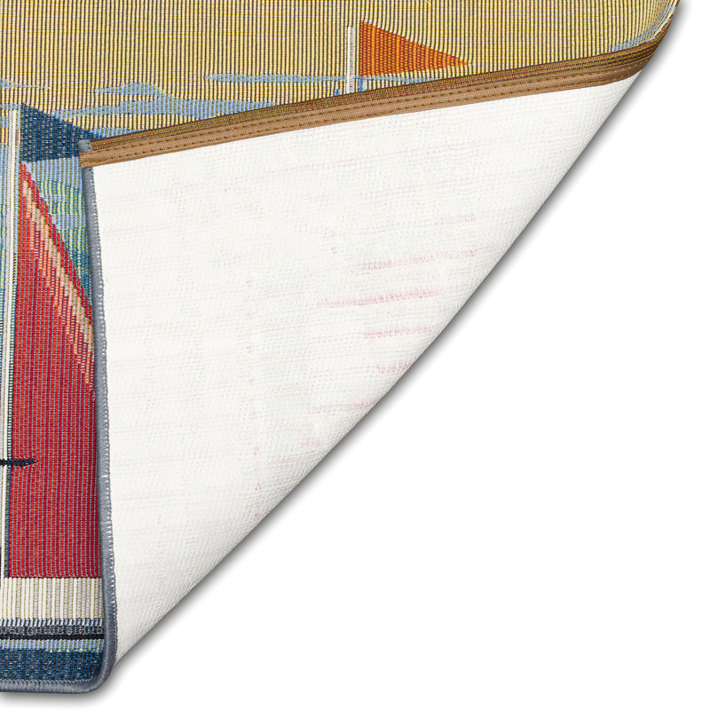 Smithies No Pattern And Not Solid Color Synthetic Non-Skid Kitchen Mat, Rectangle 2' x 2'10"