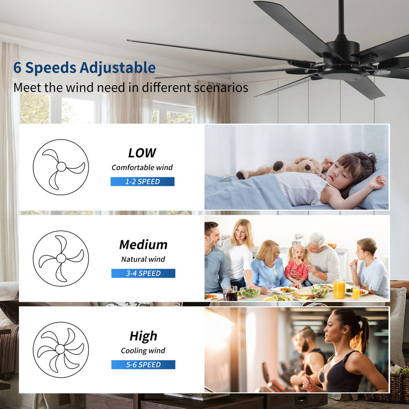 Ventilateur de plafond 75 pouces sans lumière