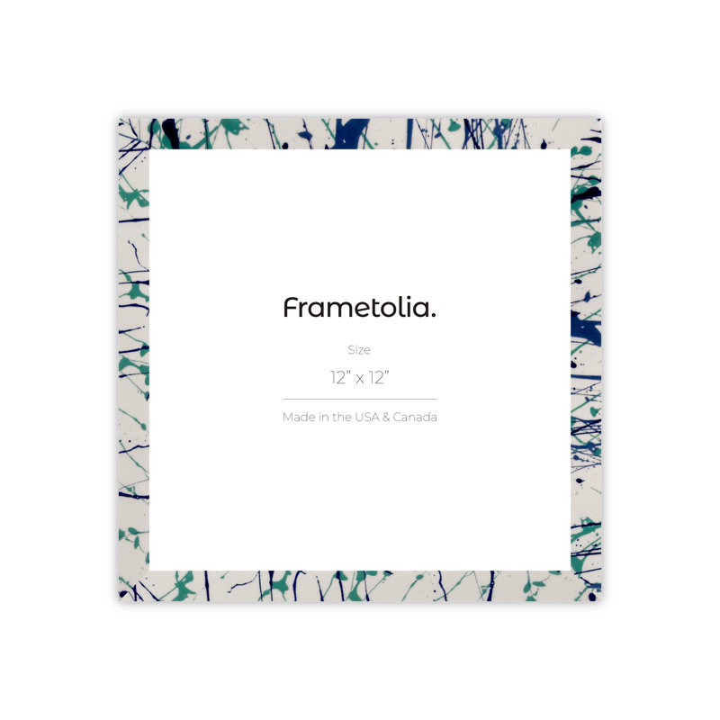 Cadre mural Frametolia Verde Mint Splash, L 12 po x H 12 po, Blanc / Bleu