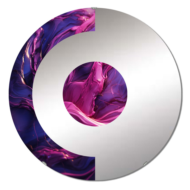 Berrak - Miroir mural demi-cercle, 23,6 po x 23,6 po