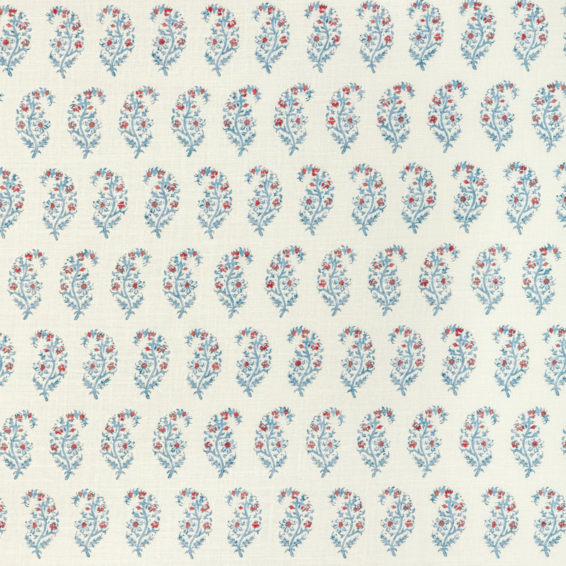 Indiennes Paisley Fabric, Berry