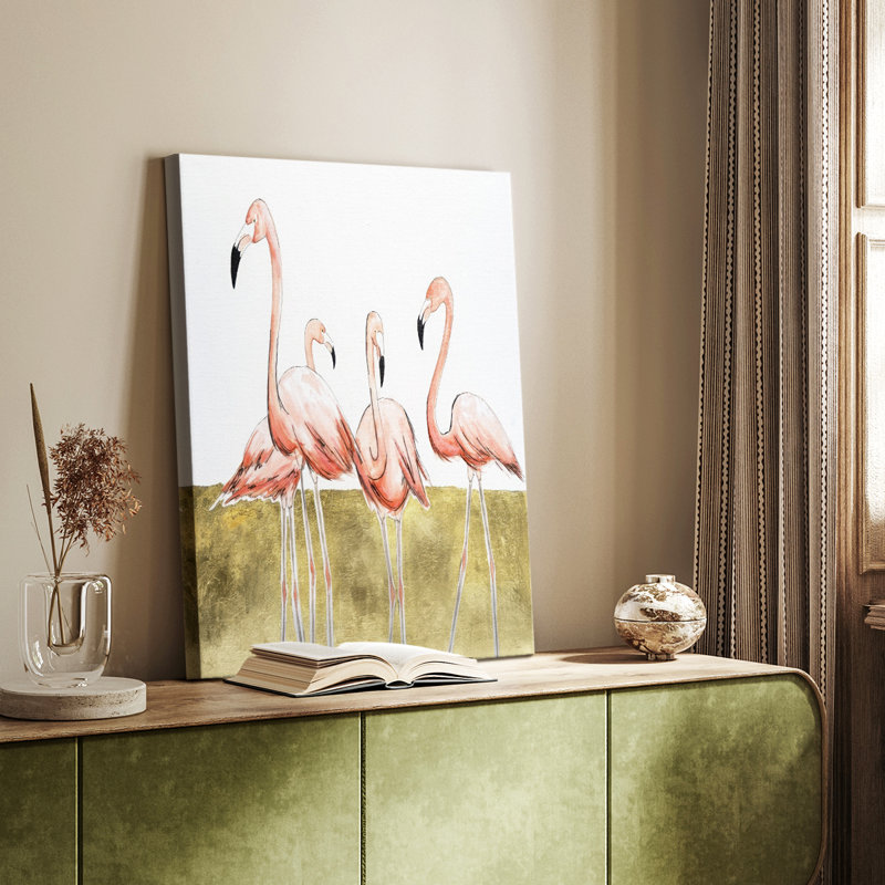Flamant rose II - galerie Cavas sur mesure, H 18 po x l 12 po