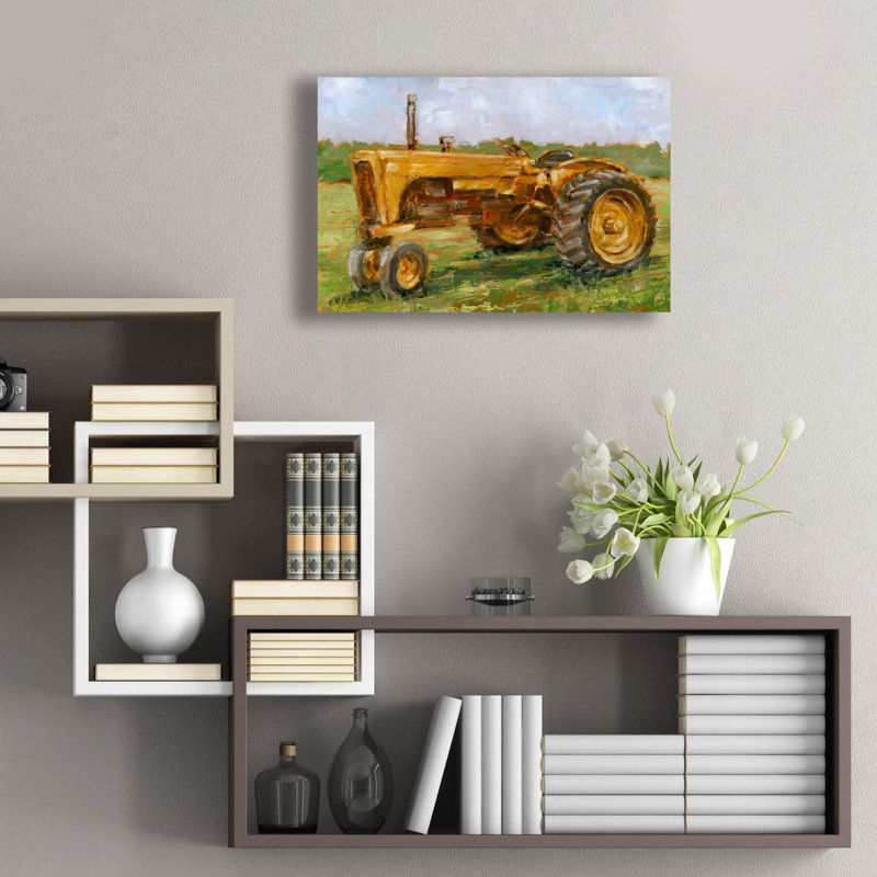 «Rustic Tractors 4» par Ethan Harper, art mural en verre acrylique, H 16 po x l 24 po x P 0,2 po