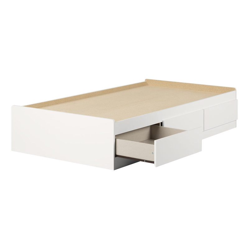 Fanney Kids Twin Platform with Drawers, White