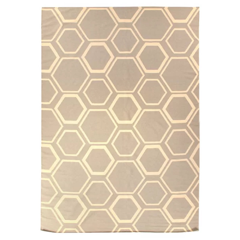 Wool Geometric Indoor Rug, Rectangle 5' x 8'