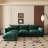 Minarik 3-Seat Chenille Fabric Upholstered Sectional Sofa With Ottoman-1557284151-1583857492
