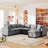 120*93" Modern U Shape Modular Sofa With Storage Ottoman