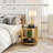 Modern Luxury Round Glass End Table,2-Tier Tempered Glass Side Table with Stainless Steel Frame -1629957861