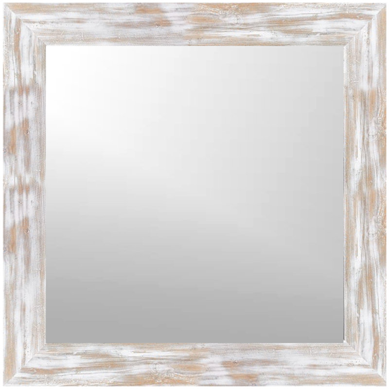 Elite Flat Mirror, White, 46.25" x 46.25"