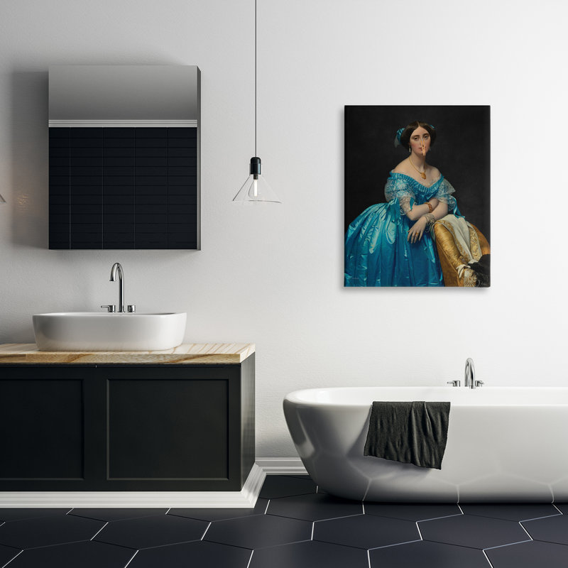 Dame rétro avec toile à pince à linge, design par Seven Trees Design, H 40 po x l 30 po