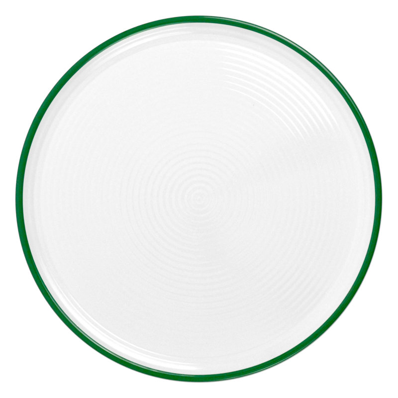 4 Piece Melamine Dinner Plate Set, Green